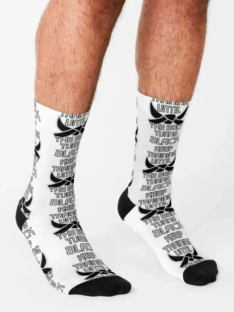Keep Training Until The Belt Turns Black Socks funny sock Wholesale compression heated Socks Male Women's