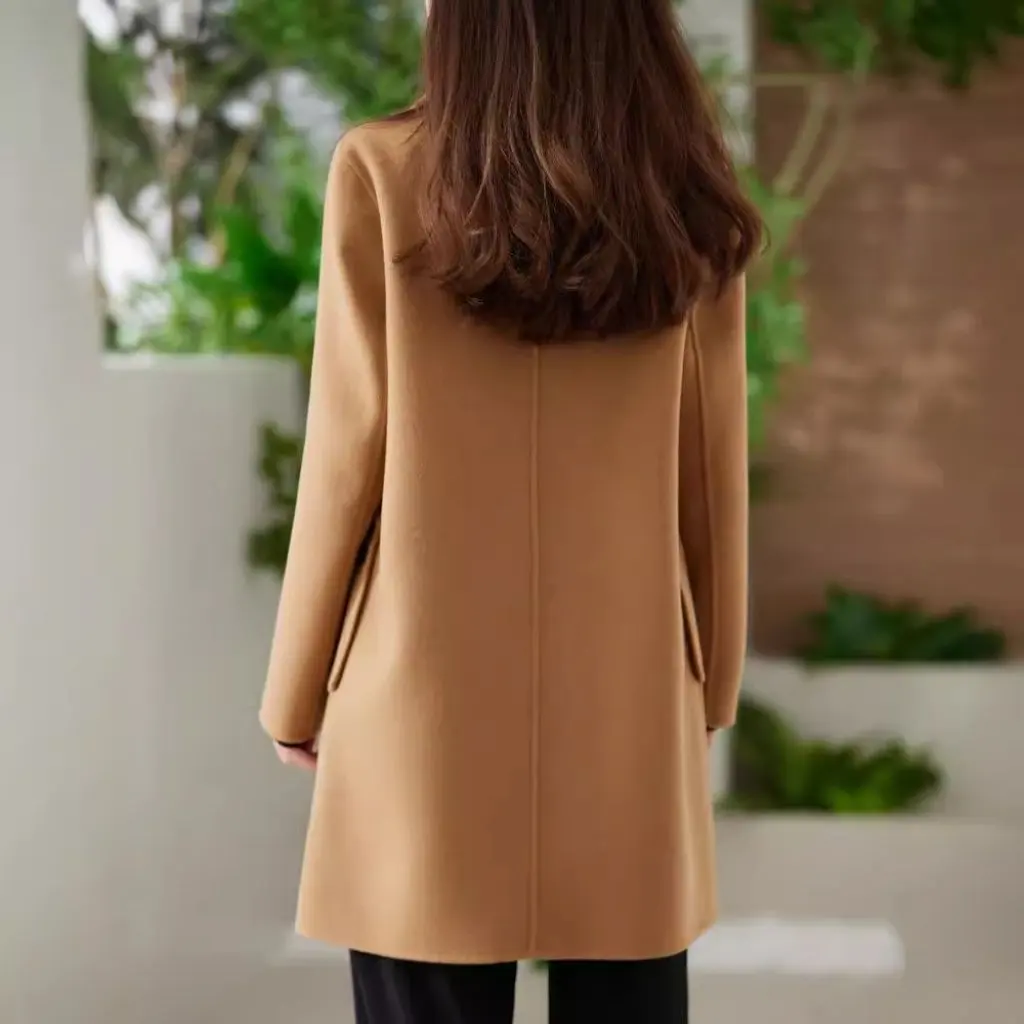 

Women's Double-Sided Woolen Long Slim Suit Elegant Fashion Outerwear 100% Wool Autumn Winter Outfit Stylish And Slimming