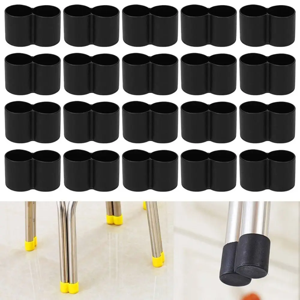 Table Floor Protectors Non-Slip Covers Round Bottom Double Tube Feet Covers Plastic Pipe Cover Furniture Feet Chair Leg Caps