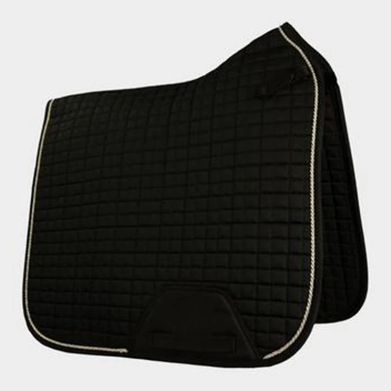 tapis-de-selle-de-dressage-en-satin-noir-doux-surface-brillante-pour-l'equitation