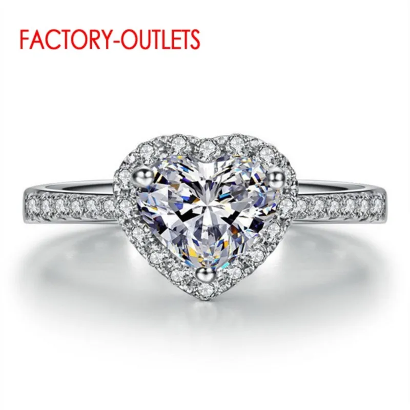 

Dropshipping Genuine 925 Sterling Sparkling Crystal Rings For Women Factory Outlet Silver Promising Rings For Girls Wedding