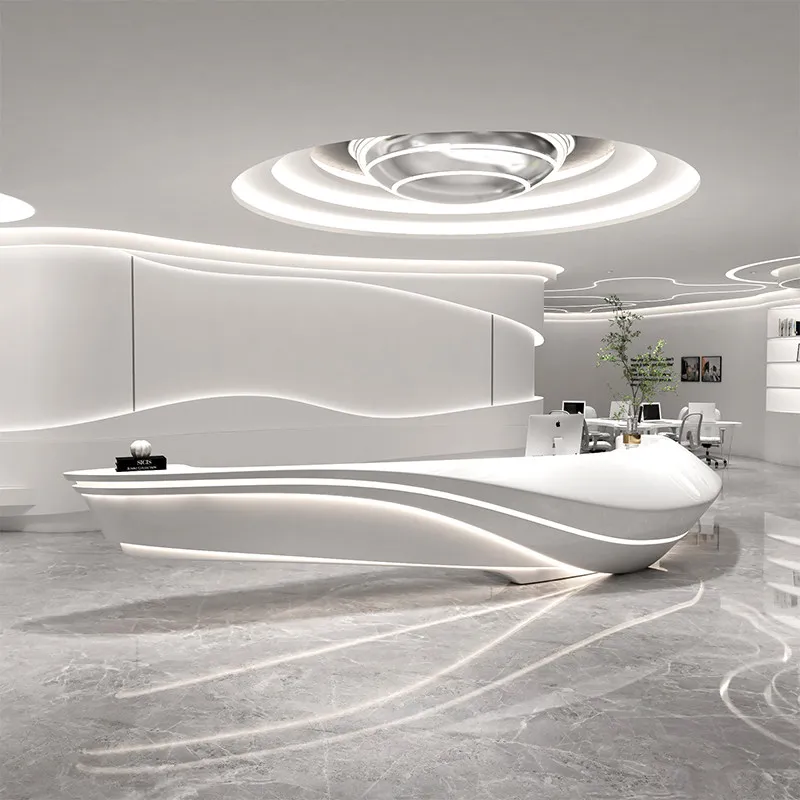 

Luxury Modern Reception Desks Welcome Display European Aesthetic Reception Desks Design Company Scrivania Commercial Furniture