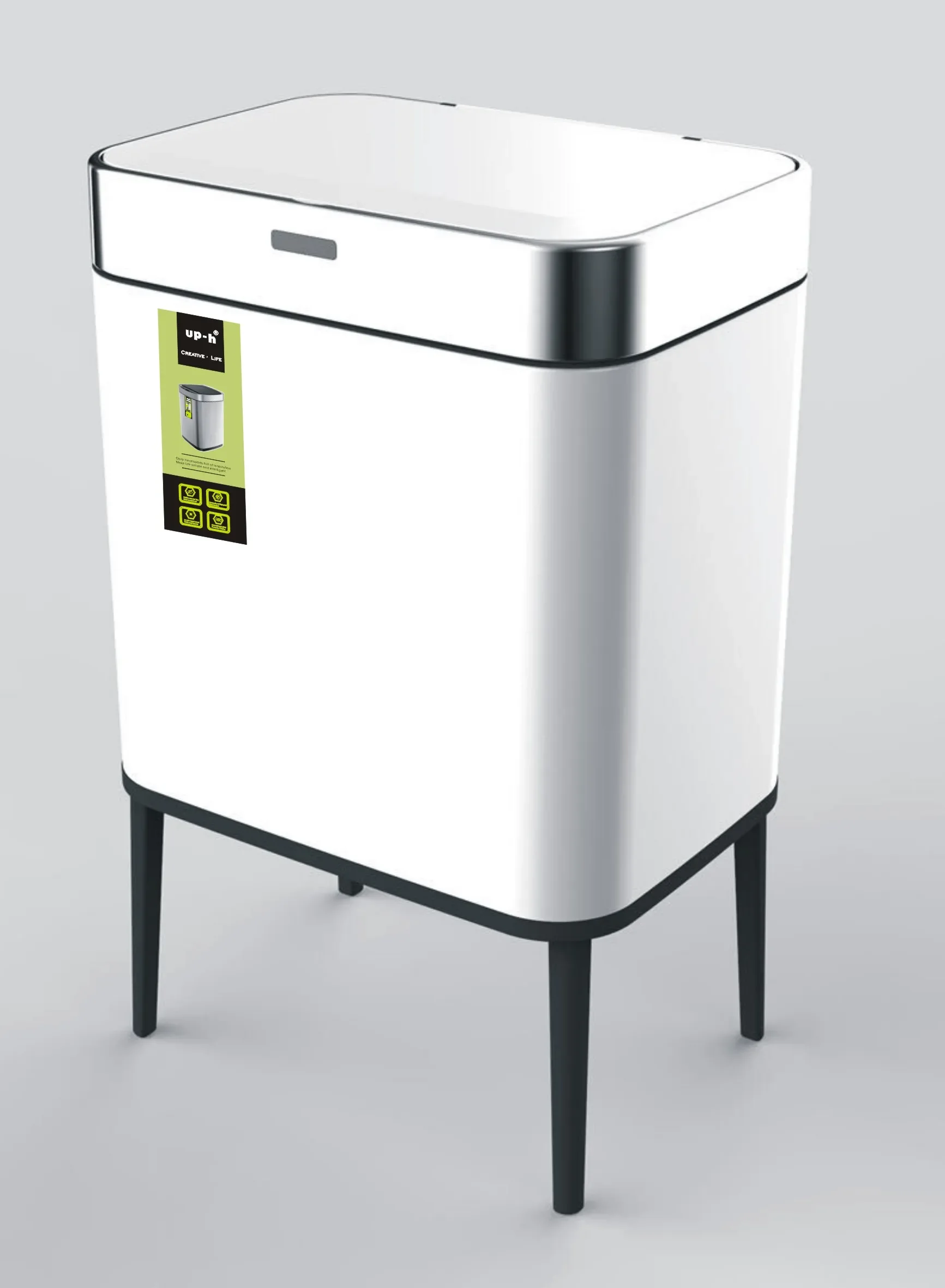 60L Kitchen Stainless Steel Smart Sensor Trash Can Be Stored Separatel Large Dustbin
