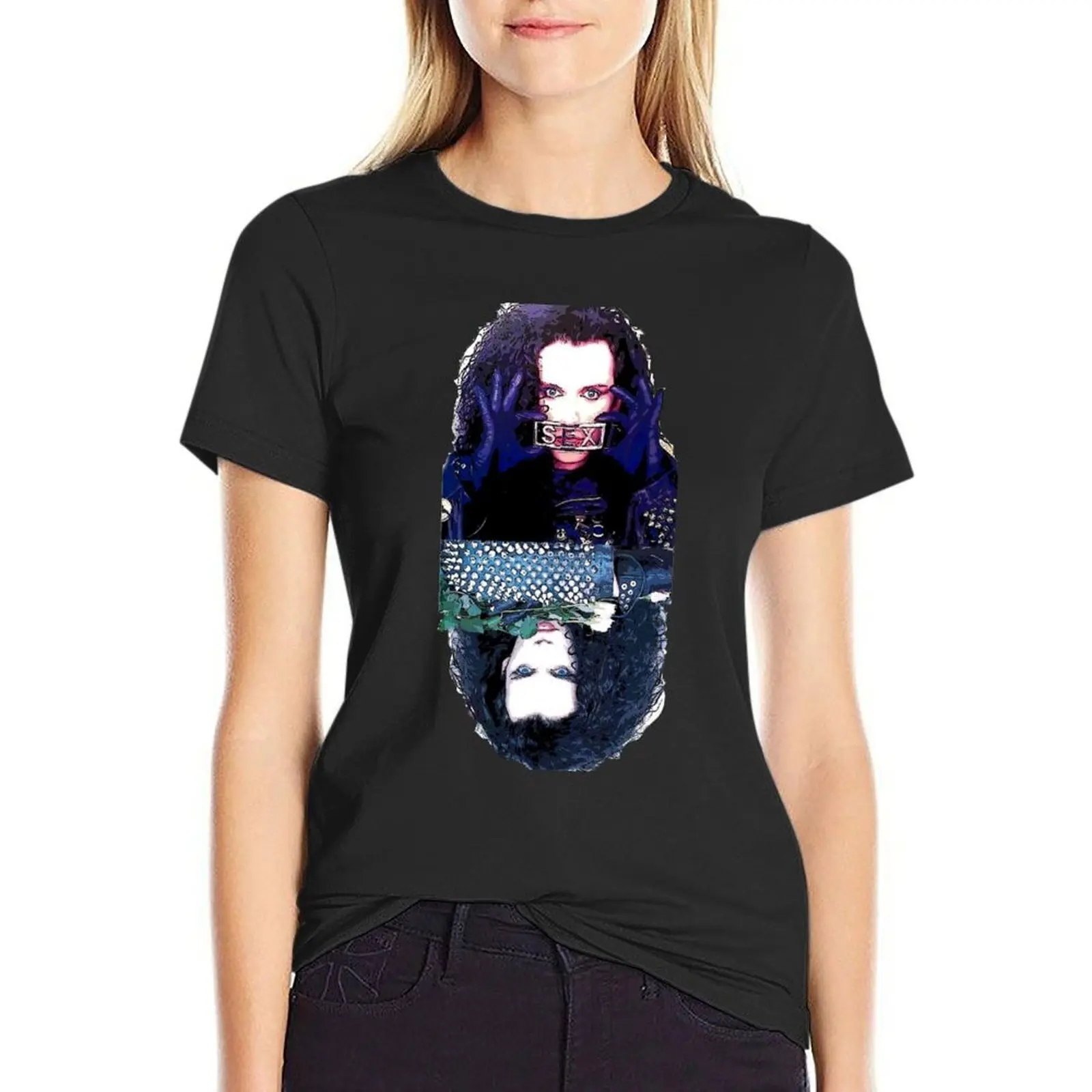 Pete Burns Sex & Flowers T-Shirt plain Female clothing oversized t shirt Women