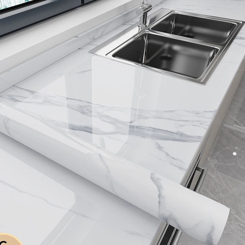 

Thick Oil Proof Stickers Waterproof Foil Marble Vinyl Self Adhesive Wallpaper for Bathroom Kitchen Ambry Furniture Home Paper