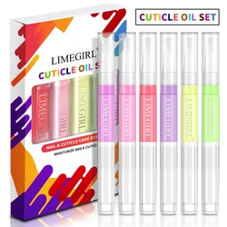 LIMEGIRL 6pcs Cuticle Oil Nail Care Nutrition Oil Pen Gift Box Kit for Nails Nourishment Oil Dead Skin Cracks Care Product Set