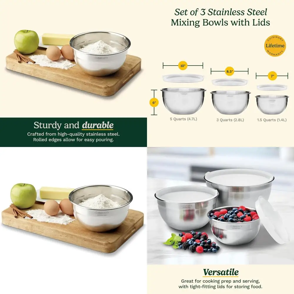 

Набор из 3-х мисок для смешивания из нержавеющей стали