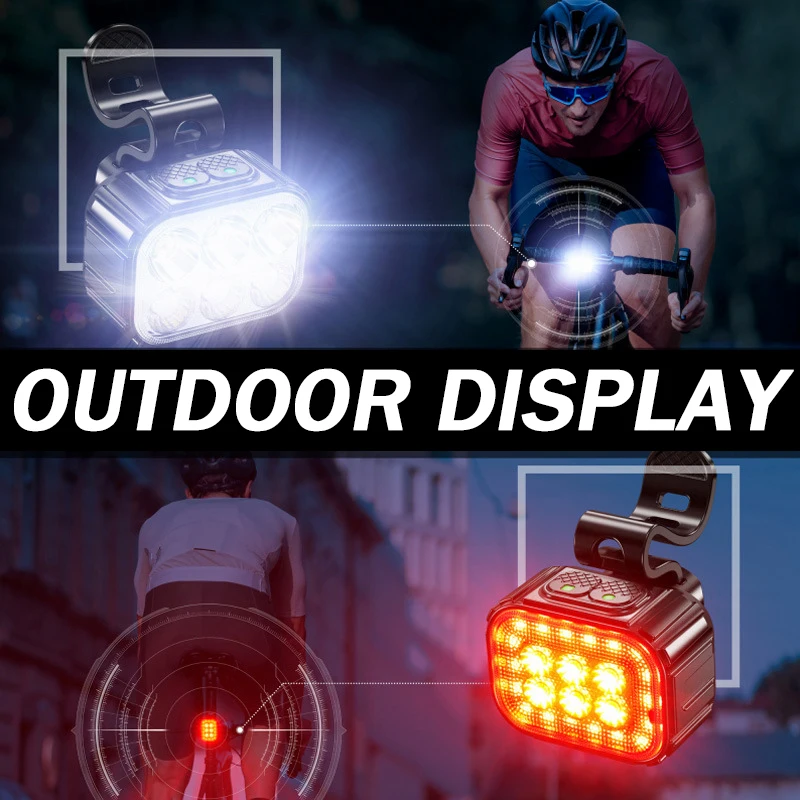 LED Bike Light Front and Rear Bicycle Lights Type-C Charging Bicycle Headlight Taillights Waterproof Road Mountain Bike Lam