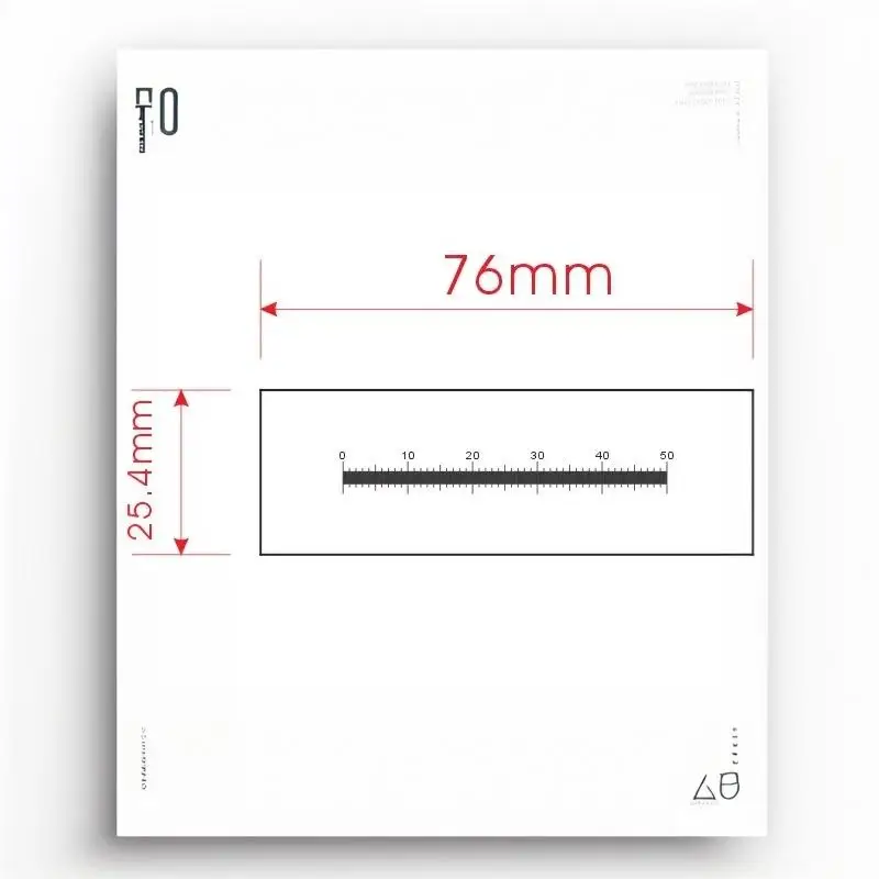 High Precision 0.1mm Div Microscope Micrometer Calibration Ruler 50mm Markings Transparent Film PET Measuring Tape Line