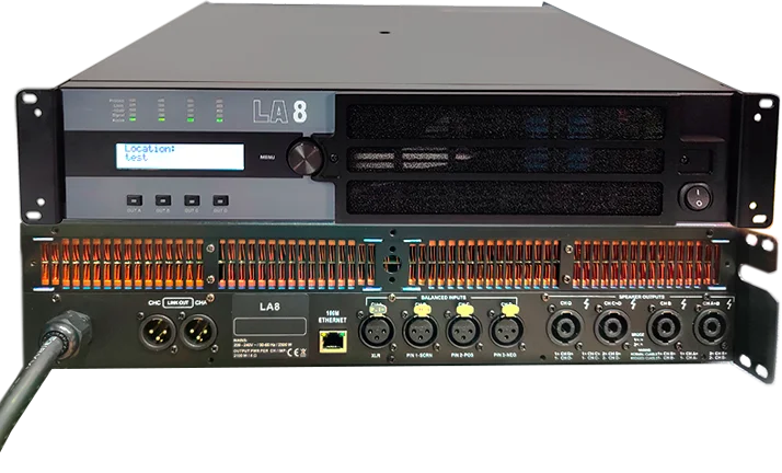LA8 classe td DSP amplificador de potência áudio profissional 4 canais 1450w controle de software