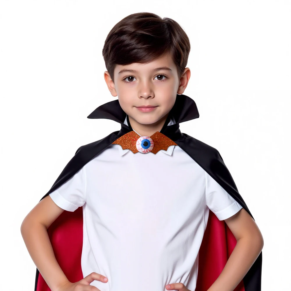 ربطة عنق الخفافيش تضيء الهالوين المضيئة ربطة عنق قابلة للتعديل للهالوين مقلة العين للأطفال فستان عطلة الديكور زي الحدث #5