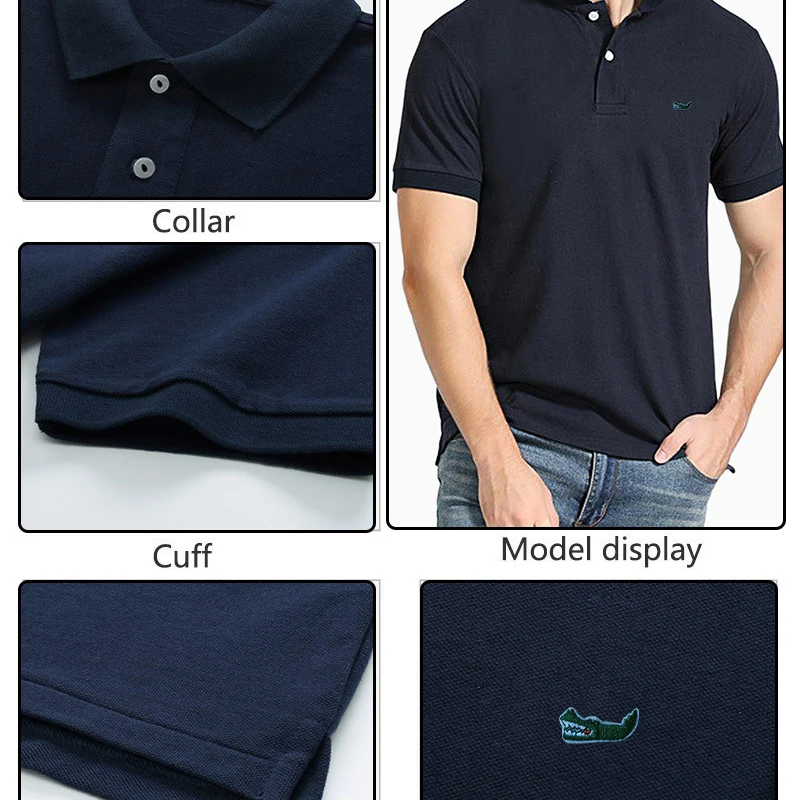 100% Cotton Lapel T-shirt Tops Men\'s High Quality Summer Flag Tops Tees Casual Polo shirt Short Sleeve Casual Male Fashion Polo
