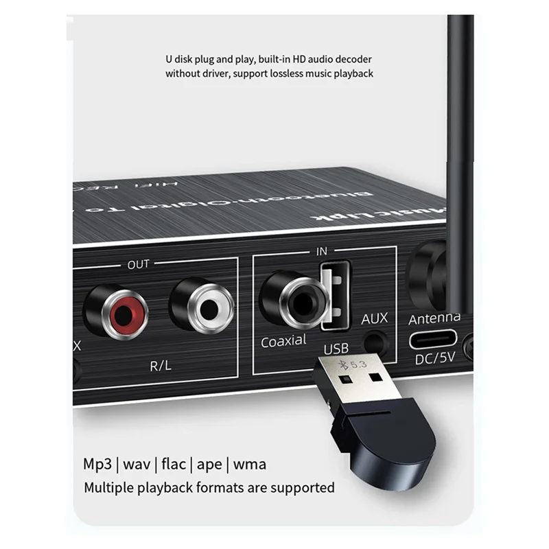 B29C-2X Bluetooth Audio-ontvanger Adapter 5.3 Speler U Disk Microfoon Versterker Audio Luidspreker Converter Met Afstandsbediening