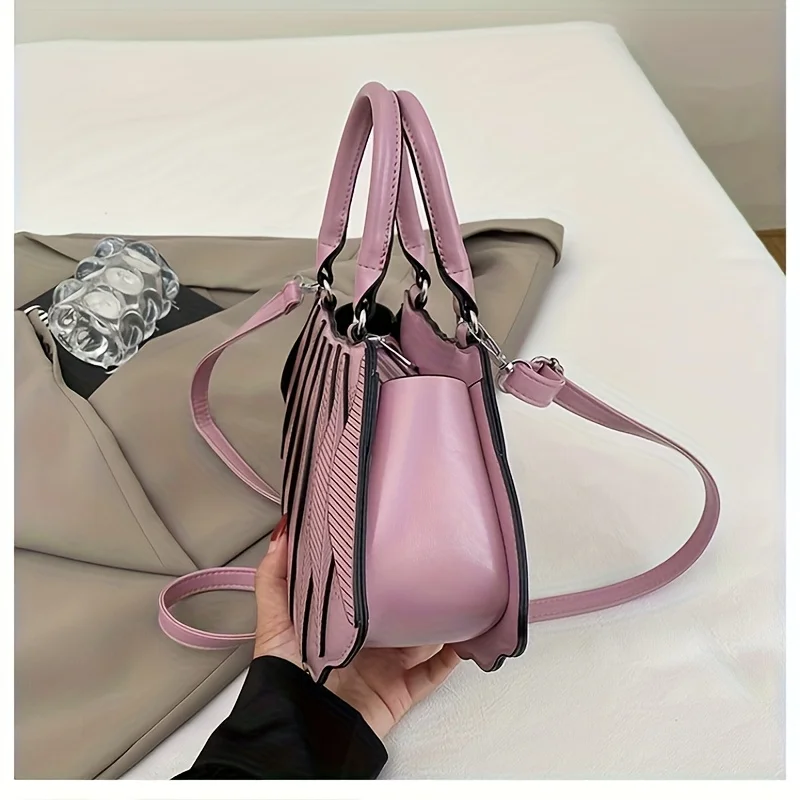 Cross-Border Bestseller Saddle Bag, High-End Texture Shell Bag, Stylish Spliced Handbag,  Leaf Bag, Versatile Single-Compartment