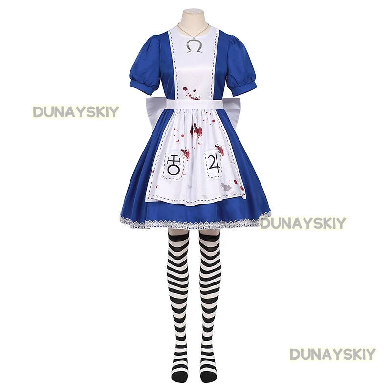 Anime Alice Princess Dress Cosplay Costume Game Madness Returns Cos Princess Dress Maid S-XXXL Anime Carnival Party Dress