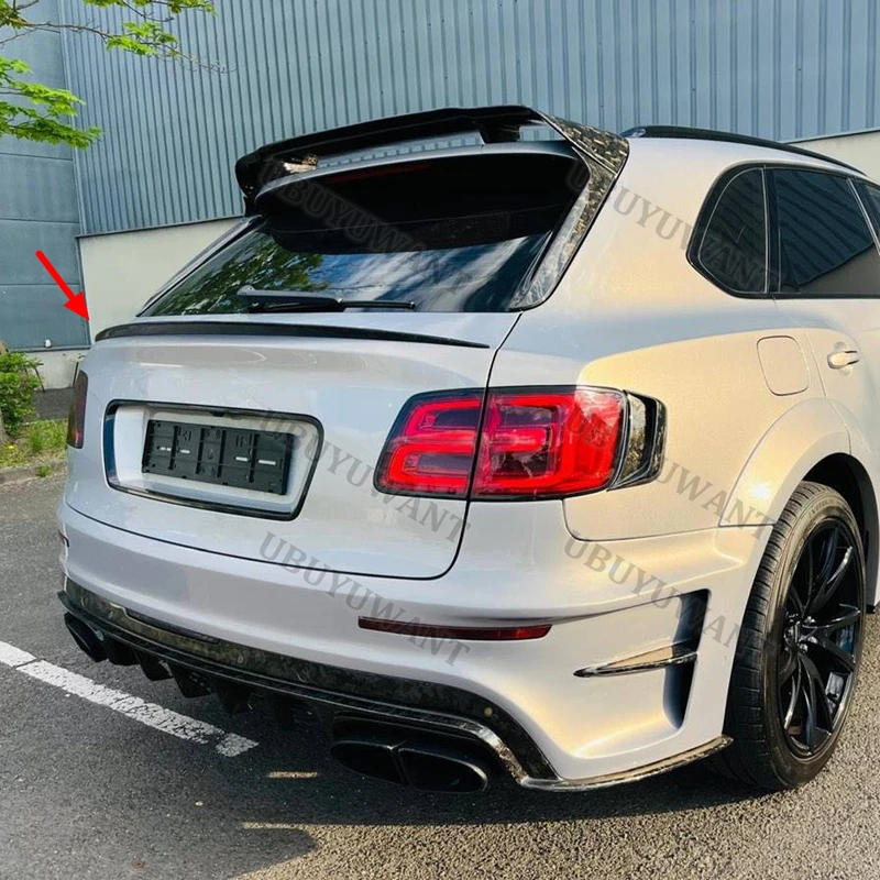 For Bentley Bentayga Mansory Style Middle Rear Trunk Lip Carbon Fiber Wing Spoiler Car Styling Original Factory 16-19