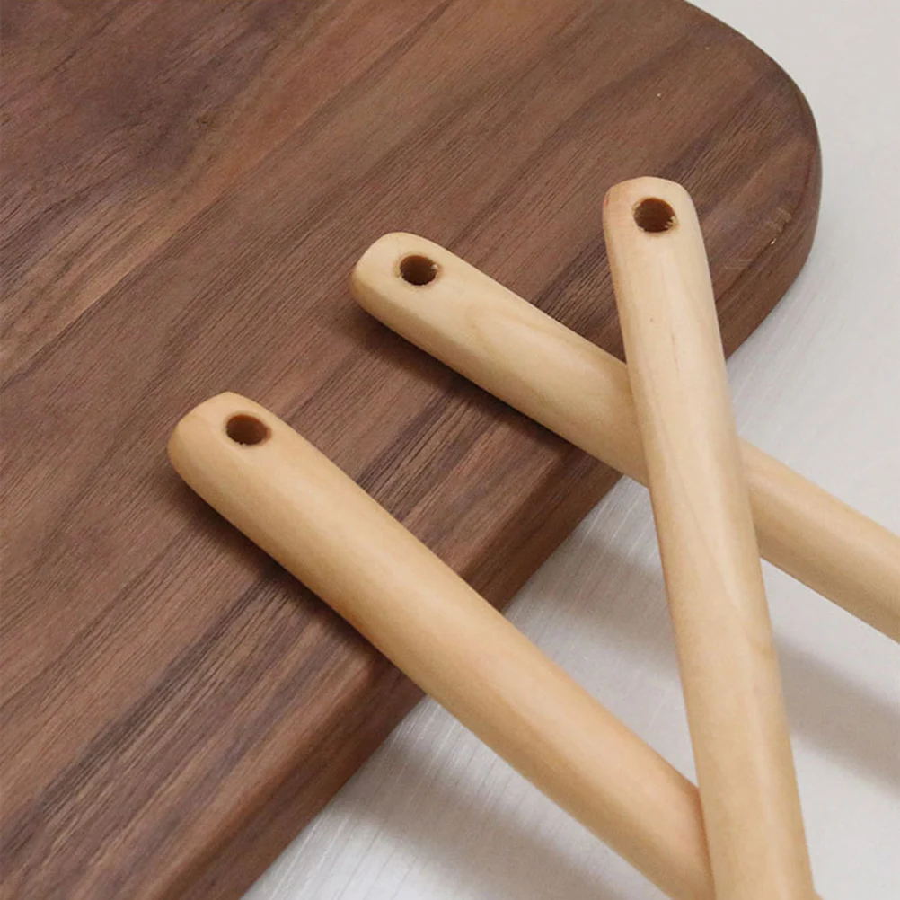 

4pcs Long Handle Wooden Spoon Kitchen Cooking Utensils For Mixing Serving Stirring Soup Sautéing Measuring Spoons Kitchen Bar