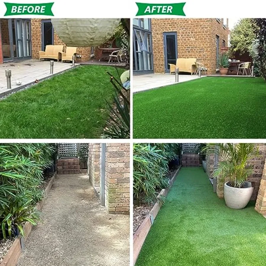 سجادة عشب صناعية فاخرة 2x6ft 1.77 بوصة عالية الكثافة وسميكة للغاية من العشب الاصطناعي داخلي وخارجي حديقة المناظر الطبيعية باتي