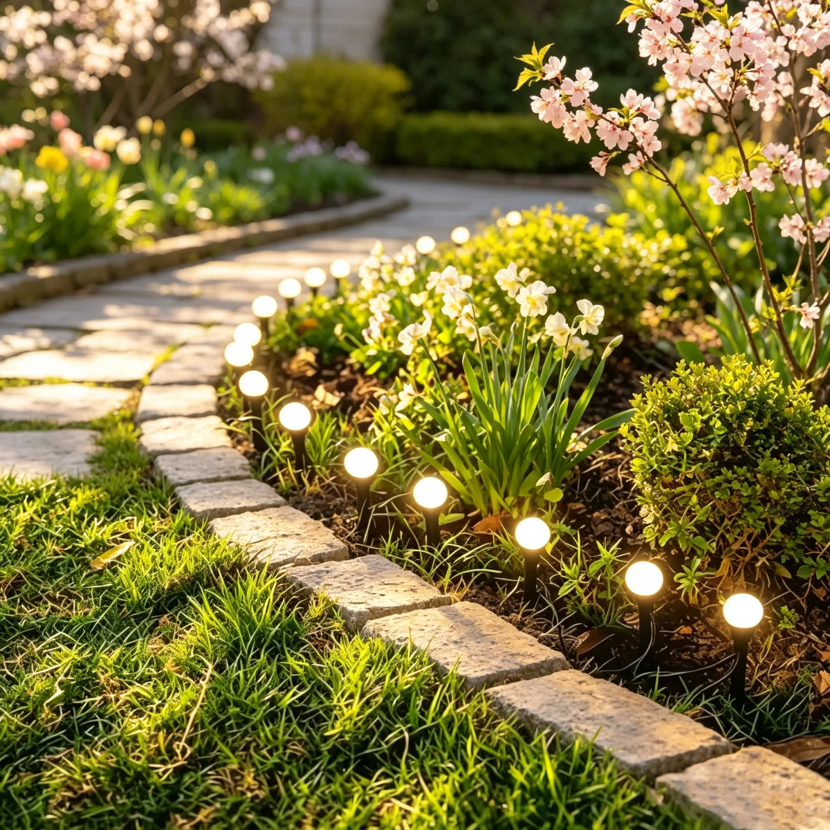 5M 20 LEDs Solar Path Outdoor LED String Lights Waterproof Garden Lamps Yard Pathway Lawn Christmas Party Holiday Decoration