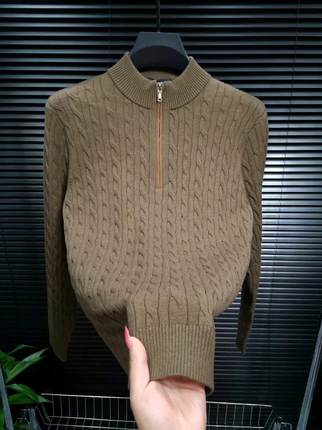 

High Quali Faionable Men's Knitted Sweater f Zipper Stand Collar Autumn Winter Busin Casual European Sle Long Sle...