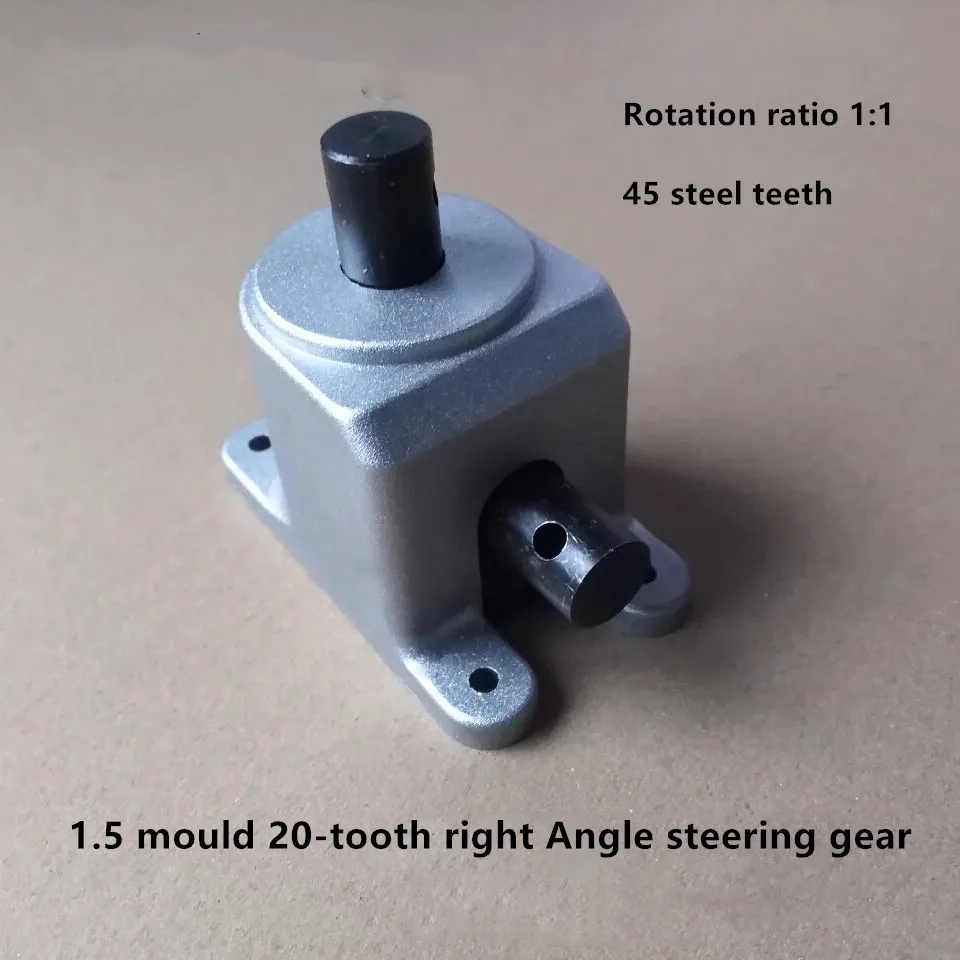 Right Angle Reversing Gearbox Small Steering Gear 90 Degree Ratio 1 to 1 Bevel Gear