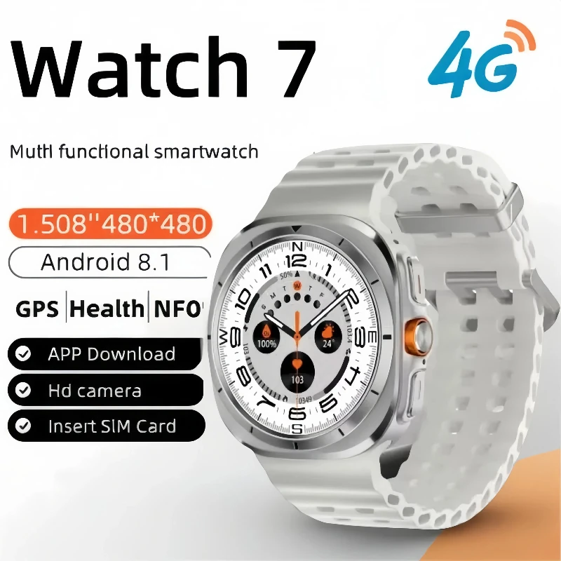 

2025 New Smart Watch Android OS Smartwatch 5G Sim Card GPS WIFI Rotary Camera Global Calling 256GB Storage Amoled Screen