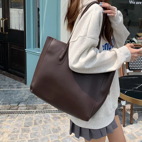 Imagen 2 del producto Bolso de mano Vintage para mujer, nueva versión coreana, gran capacidad, bolso de viaje sencillo, moderno y versátil, bolso de un solo hombro