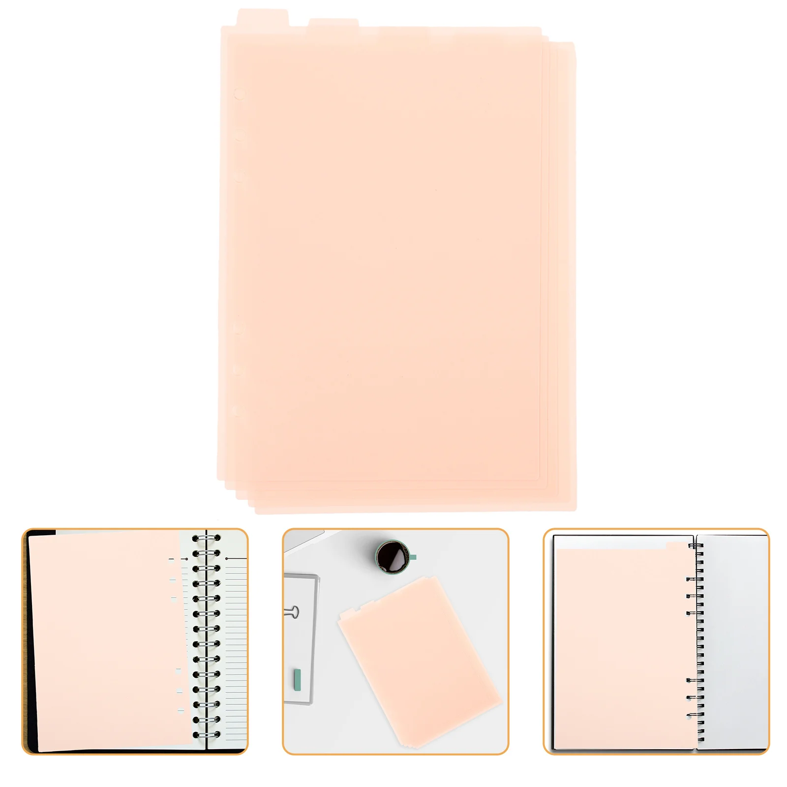 

6Pcs Binder Dividers Plastic Tabs Organizers Office Paper 6-Hole Page Dividers for 6 Ring Binder Tabs for Binders