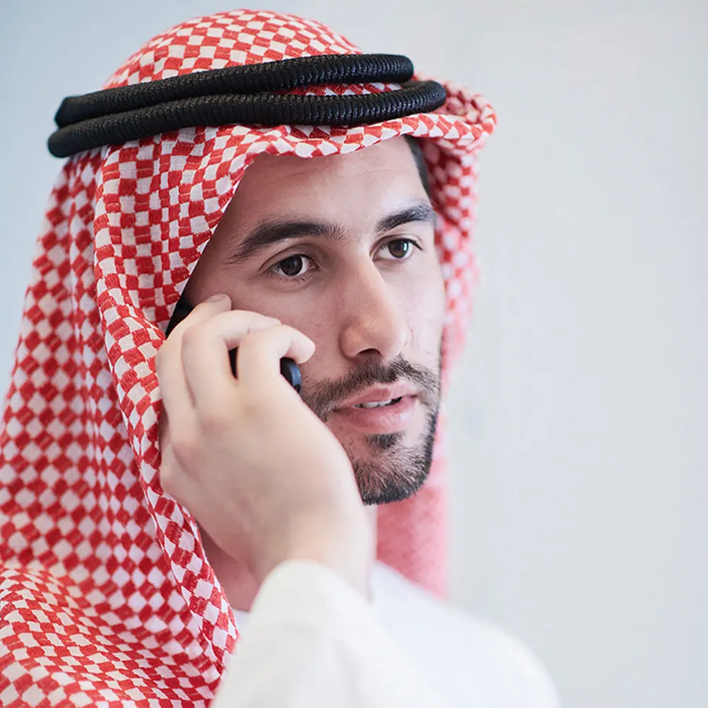 

2Pcs Arabian Shemagh Headband Men Arab Turban Headband Rope for Halloween Christmas Cosplay Muslim Headwear Accessory