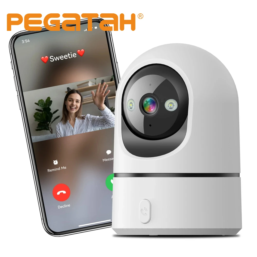 PEGATAH Smart Home Surveillance Cameras 5MP WiFi PTZ Camera Baby Monitor IR Night Vision Two Way Audio Auto Tracking