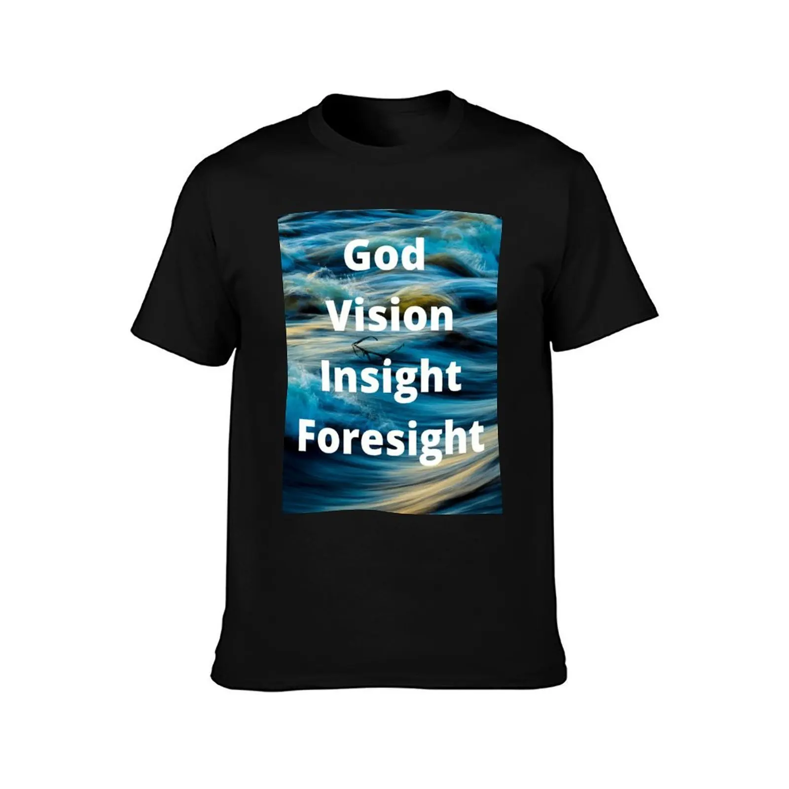 GOD>VISION>INSIGHT>FORESIGHT, T-Shirt Summer Casual Cotton Tee, Unisex Men Women