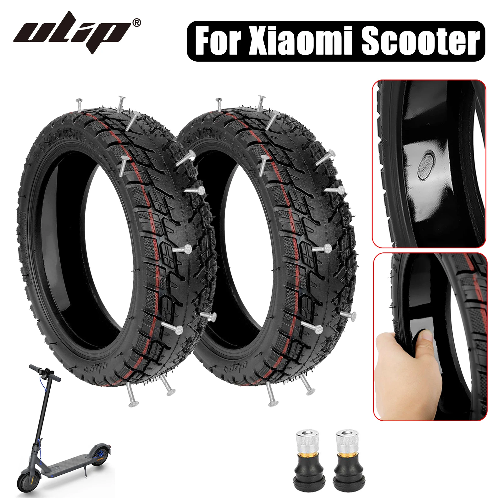 Ulip 8 1/2x2(50/75-6.1) Self-Healing Jelly Vacuum Tyre For Xiaomi M365/Pro/Pro 2/1S Scooter Thickened Off-road Tubeless Tire