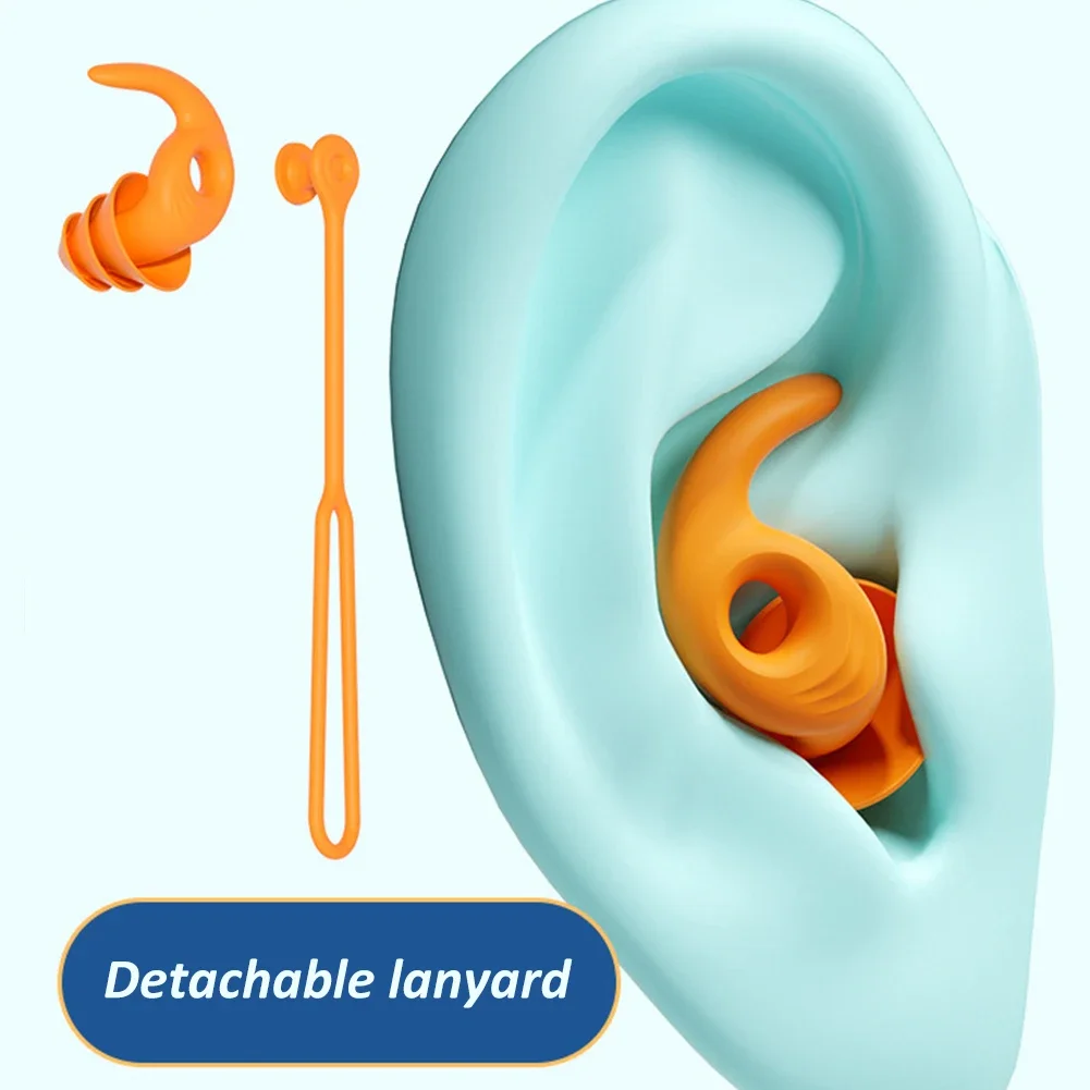 سدادات أذن للسباحة، مشبك أنف مقاوم للماء، يمنع تقليل الضوضاء المائية، سدادة أذن من السيليكون الناعم، مستلزمات غوص السباحة