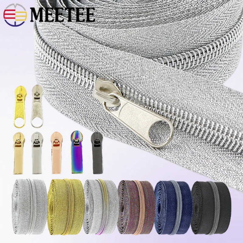 

2/5M 5# Nylon Zippers With Slider for Sewing Bag Pocket Zipper By Meters Clothes Luggage Replace Zips Repair Kits Accessories