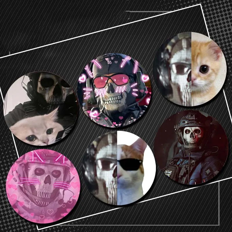 58mm jogo quente chamada de dever botão pino eu amo meu namorado simon riley fantasma emblema criativo fanart broche jóias acessórios