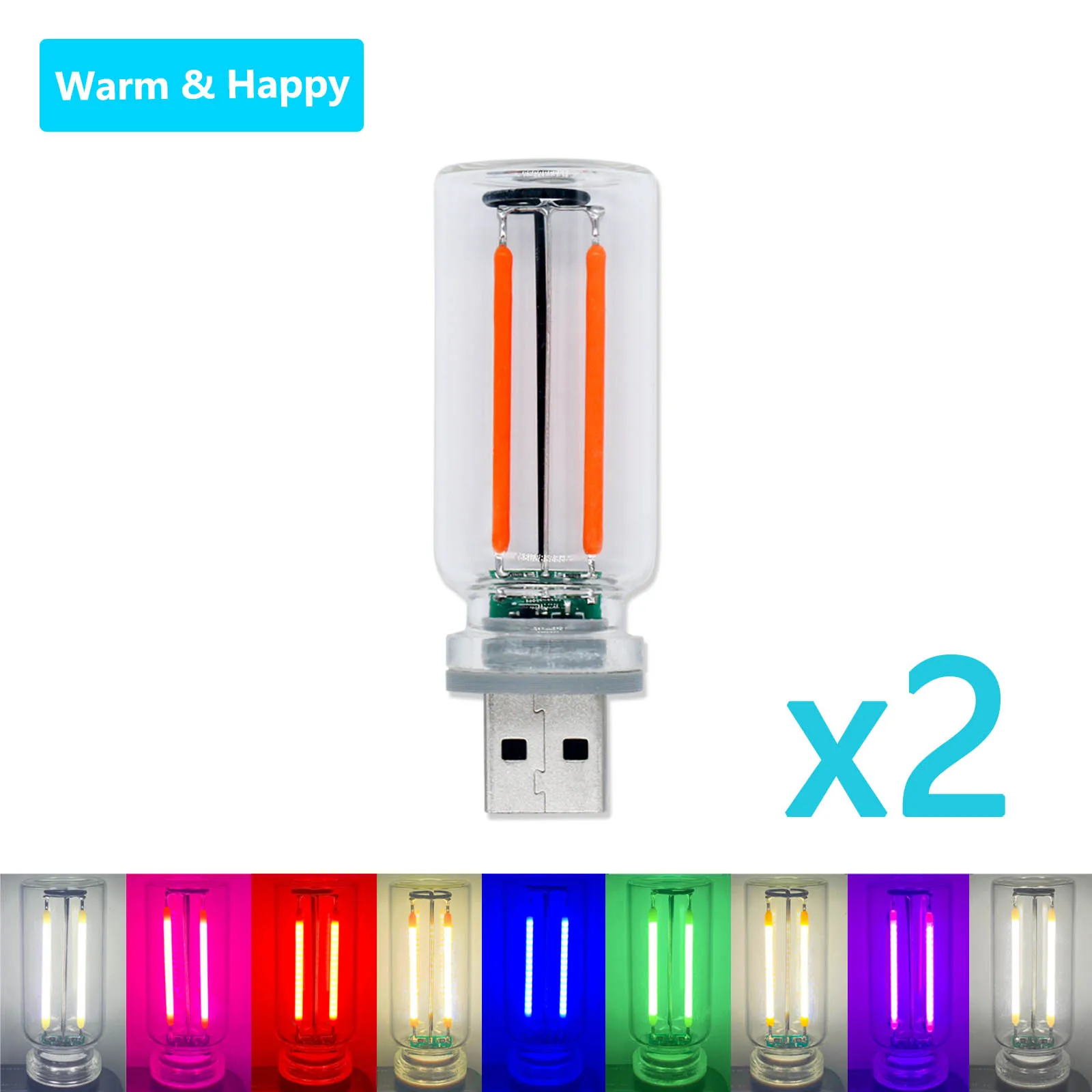 

2pcs of 0.3W USB Touch Dimming Lighting Accessories DC5V LED Tube Light Bulb Mobile Power Interface Light Mini Night Light