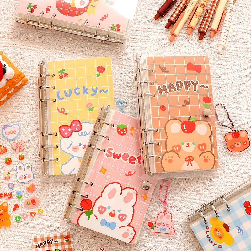 

1pcs Cute Cartoon Binder Notebook Kawaii Loose Leaf Jurnal Planner Coil Budget Book Cute Diary Stationery Office Supplies