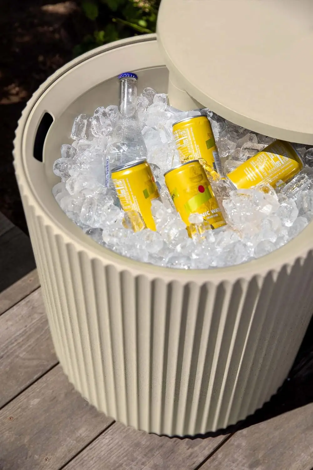 Cooler Side Table - 2 in 1 - Designed for use as Outdoor Side Table, Patio Decor and Ice Chest