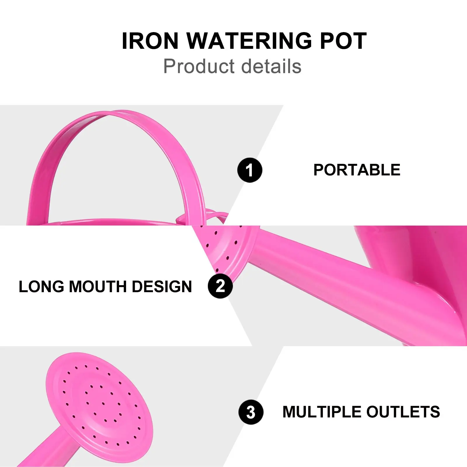 

Premium Watering Can Iron Gardening Pot Long Spout Smooth Pouring Friendly Large Capacity Indoor Outdoor Plants Gardening