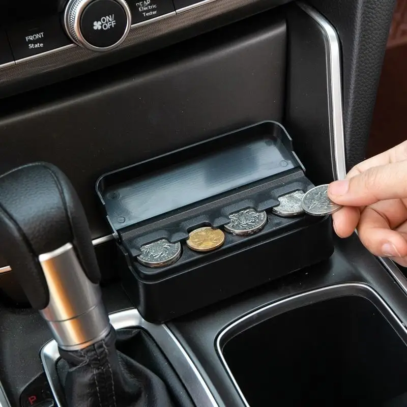 Auto-Münzbox, kleine Aufbewahrung für Zuhause, doppelt verwendbare Wechselgeldbox, kreative Münzbörse, Euro-Spender, Etui, Geldbörsenhalter, Geldkassette – Detail 3