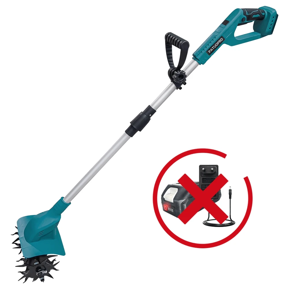 Brushless Electric Tiller With Digital Display Cultivator Lawn Rototiller Soil Turning Tool For Makita 18V Battery (No Battery)