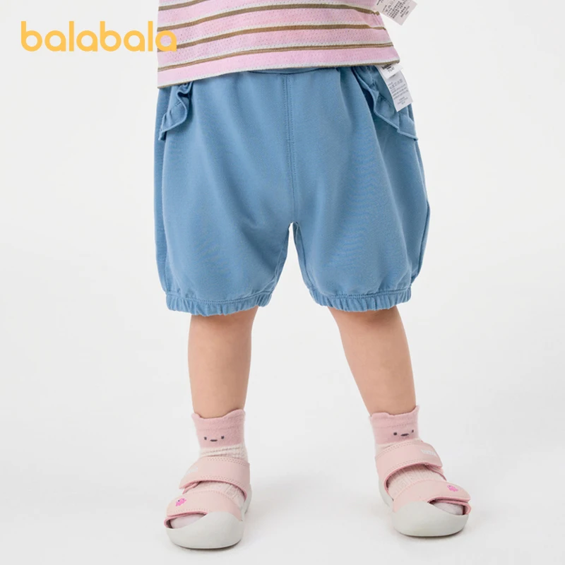 Balabala Baby Pants Baby Girls Shorts Thin 2024 Summer New  Outside Outfit Stylish Trendy Lively Sweet Fresh and Cute