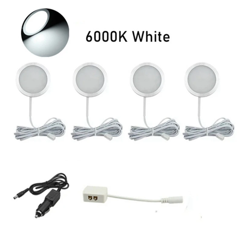 Iluminação LED interior para Caravan e RV, Iluminação para Motorhome Camper Van e Barco, Camping Light, 4PCs, 12V