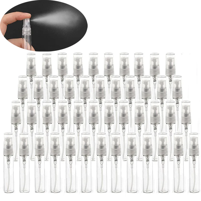 10szt Mini Clear 2ml 3ml 5ml 7ml 10ml Atomizer Fine Mist Empty Glass Bottle Spray Refillable Fragrance Przenośne fiolki na perfumy