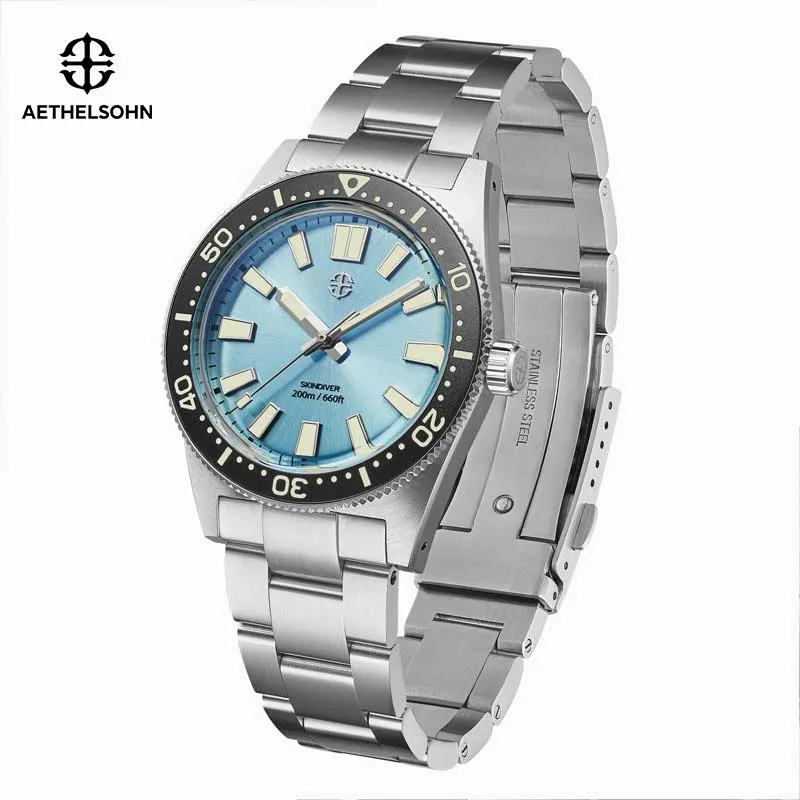AETHELSOHN Sunburst Aqua Watches For Men Fashion Sapphire Crystal Watch BGW9 Super Luminous 200M Water Resistance Business Watch