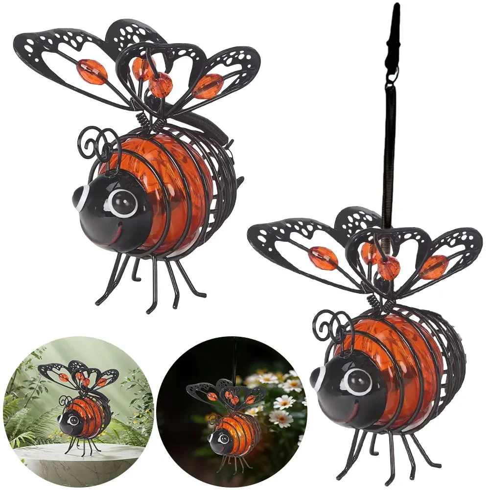 

Hanging Bee Solar Garden Lights Decor Outdoor Hanging Lights Outdoor Hanging Bee Solar Light Decor for Outside Yard Garden Decor