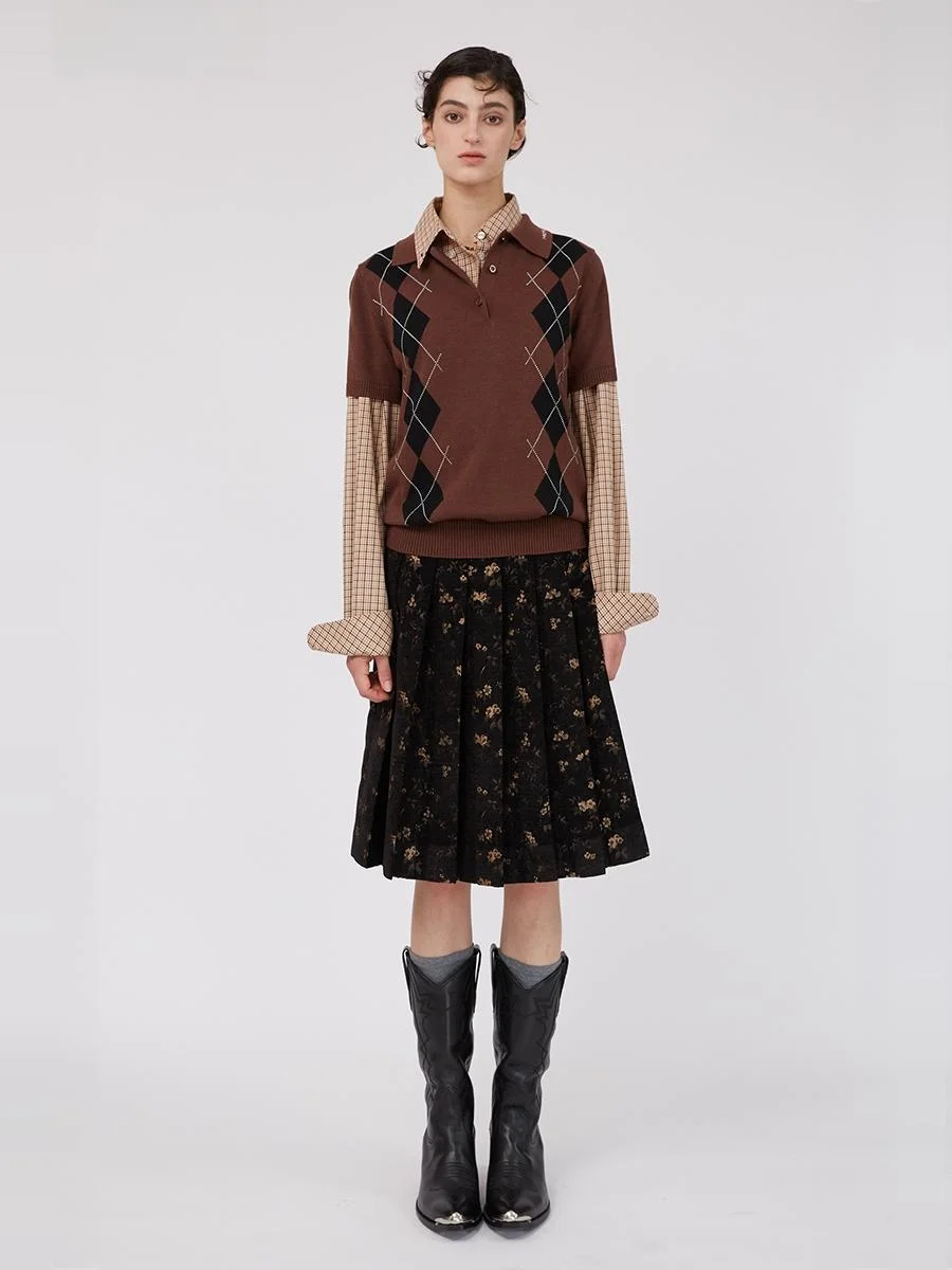 

MDNOTE Minho Winter 2025 Bla Floral Embellied Waist Midi Skirt f-length A-line Skirt Faionable Women's Premium Clot...