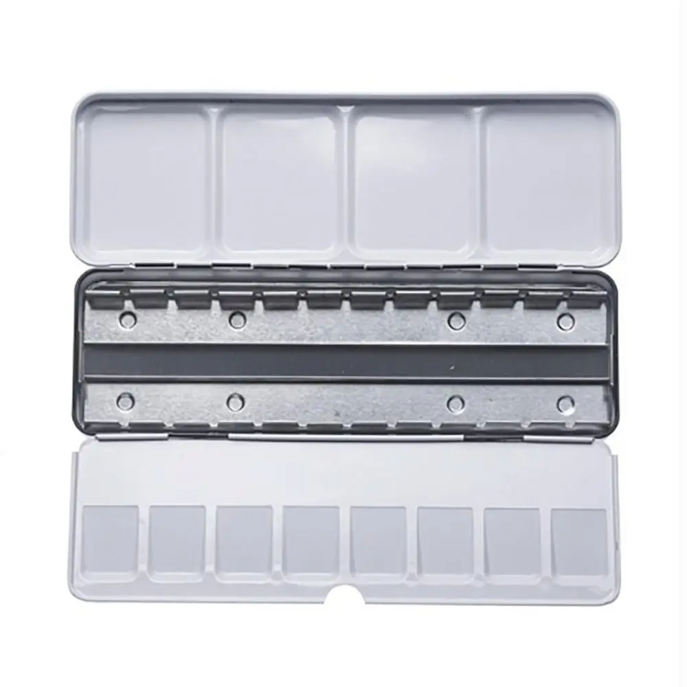 Portable Drawing Supplies Flip Cover Grids Slots Empty Paint Palette Pigment Box Watercolor Storage Case