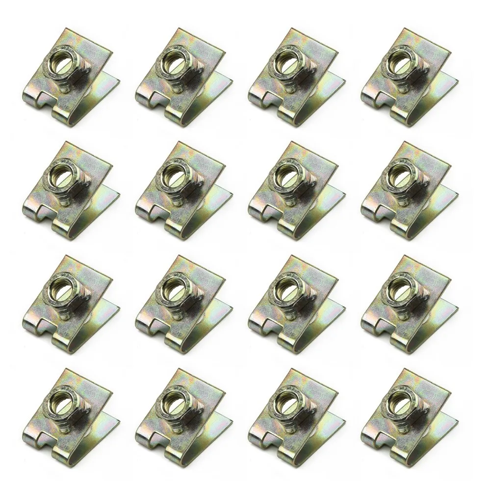 High Quality U-Shape Clips Car Clips 20X 6mm/ for m6 Fastener Rivet for m6 For Securing Wires For Auto Car Pannel Fender