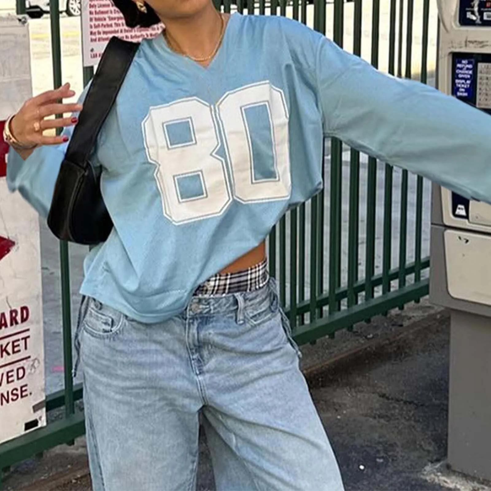 

Women'S Digital Printed Pullover Hoodie Small V-Neck Long Sleeve Loose Comfortable Top Street Fashion Trend Casual All Match Top